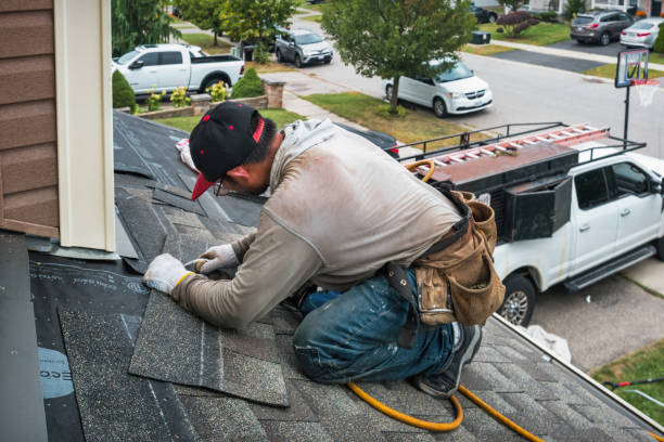 Professional Gutter Repair And Installation technician working in Marshall, WI